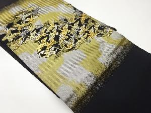 引箔群鶴模様織出し名古屋帯